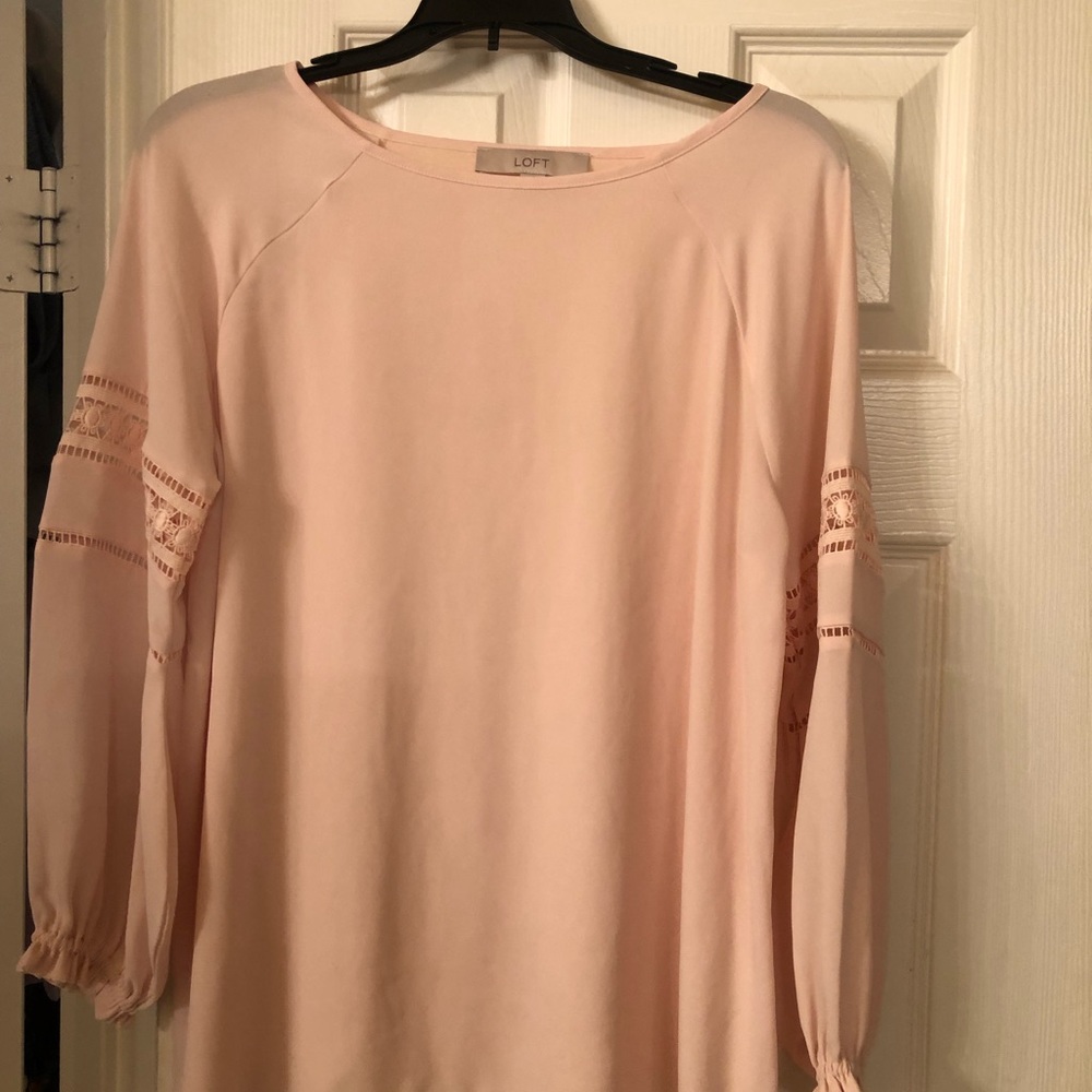 Loft pink peasant shirt